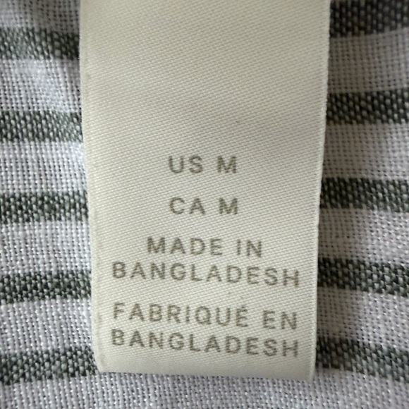 H&M Green and White Striped linen Shirt - Picture 4 of 8